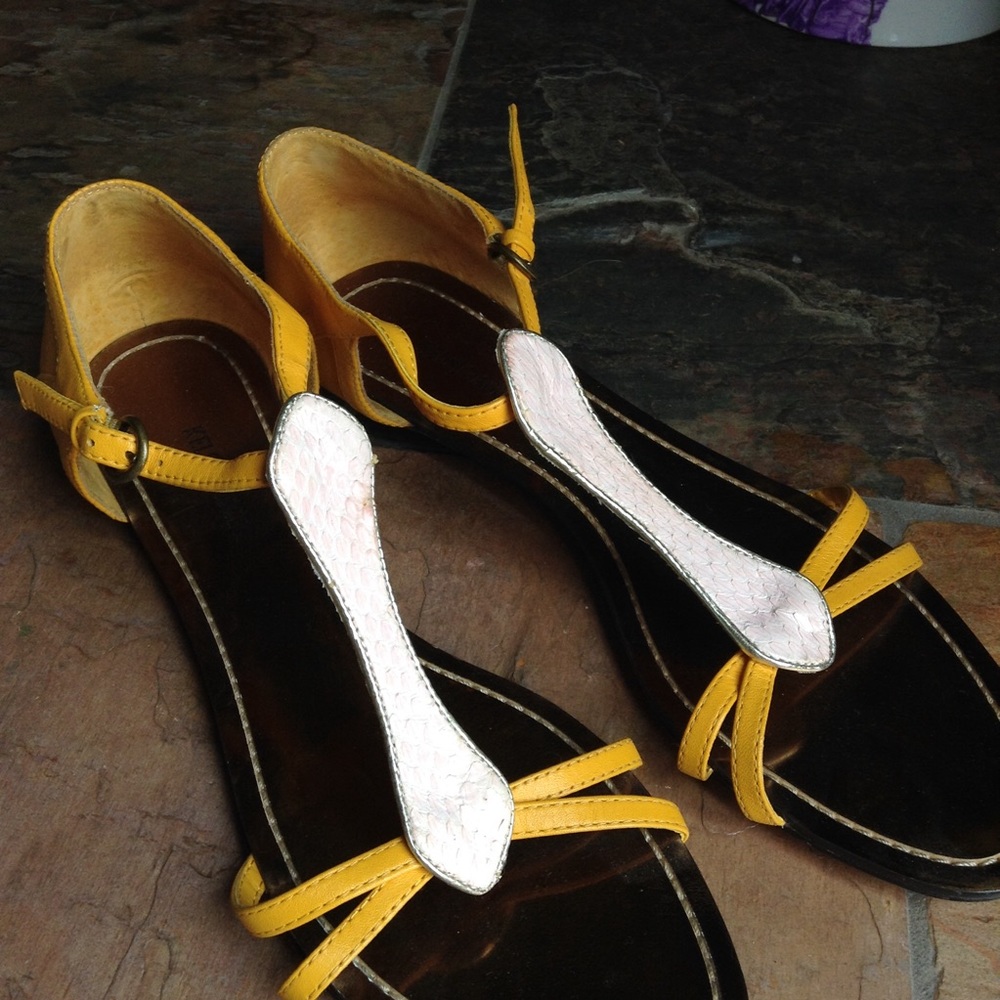 KELSI DAGGER leather and snakeskin sandals 7.5